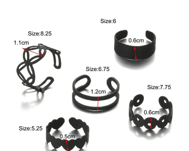 Set of 5 Aesthetic rings